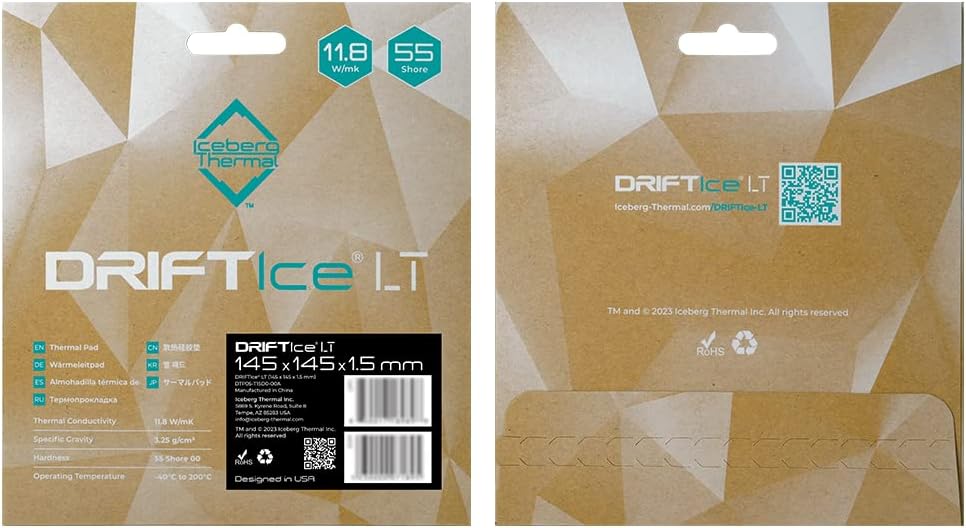 Iceberg Thermal DRIFTIce LT Thermal Pad 145 x 145mm (1.5mm) (11.8 W/mK)