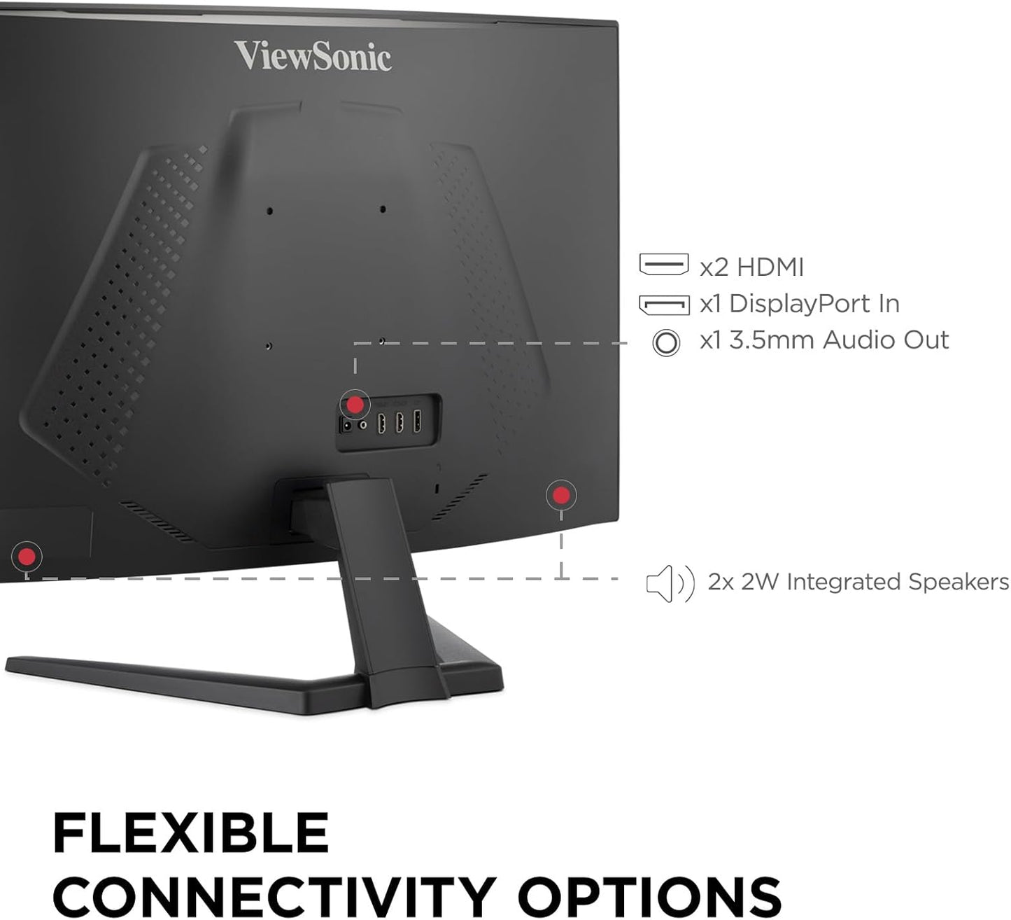 ViewSonic VX3228C-2K 32 Inch 1440p Curved Gaming Monitor with 1ms, 180Hz, FreeSync, Eye Care, HDMI, and DisplayPort Inputs