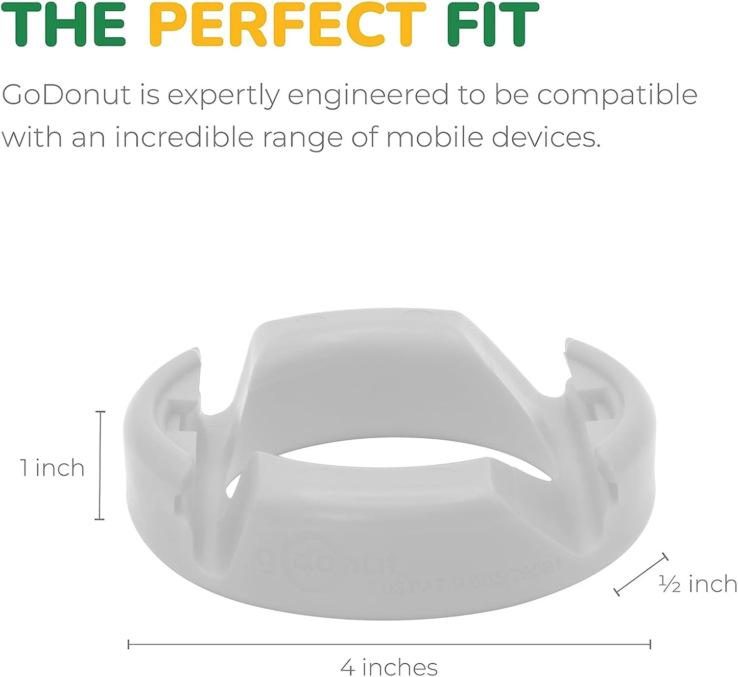 GoDonut – Phone Stand Original – Cell Phone Holder + Tablet Stand Desk Organizer – Compatible with Tablet, iPhone 16 15 14 Pro Max, Android & Most Smartphones - White