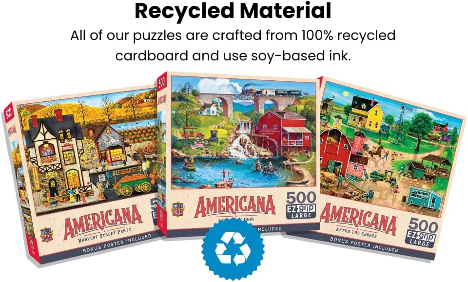 MasterPieces 500 Piece EZ Grip Jigsaw Puzzle for Adults, Family, Or Youth - After The Chores - 19.25"x26.75"