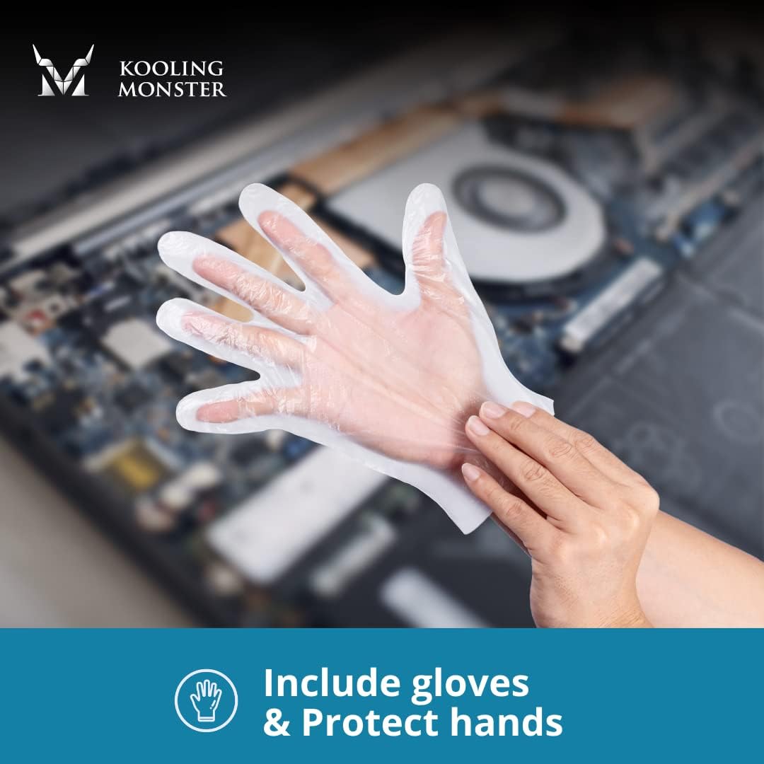 KLEAN-01, Thermal Paste Remover, No Impurities Thermal Compound Cleaning Wipes, Grease Cleaner for CPU/GPU/PS4/XBOX/Heatsink, Inc. Gloves (20 Wipes)