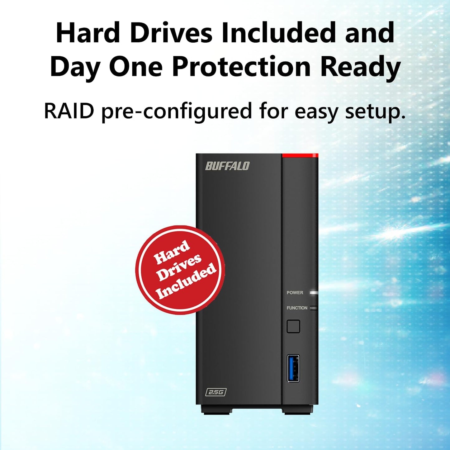 BUFFALO LinkStation 710 4TB 1-Bay NAS Network Attached Storage with HDD Hard Drives Included NAS Storage That Works as Home Cloud or Network Storage Device for Home