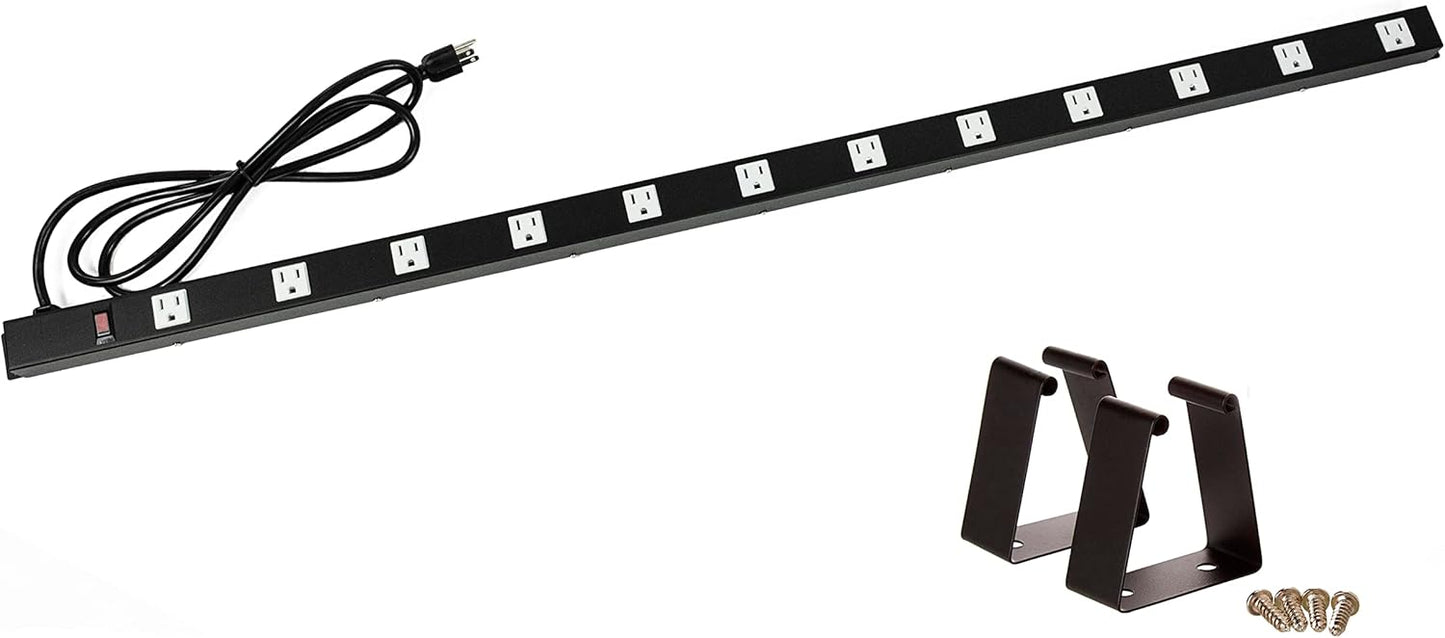 12 Outlets 4 Feet Body Heavy Duty Metal Surge Protector Power Strip (4 Feet 12 Outlet 6 Feet Power Cord)