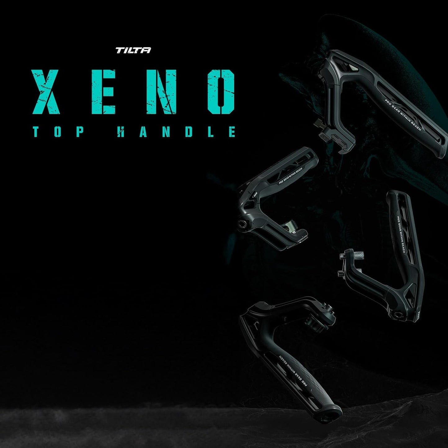 Tilta Xeno Top Handle for Filmmakers & Cameras - Titanium Gray | Aluminum Alloy and Silicone Build | Safety Release Pin | Comfortable Handling (1/4″-20 and 3/8″-16 Threads w/Locating Points)