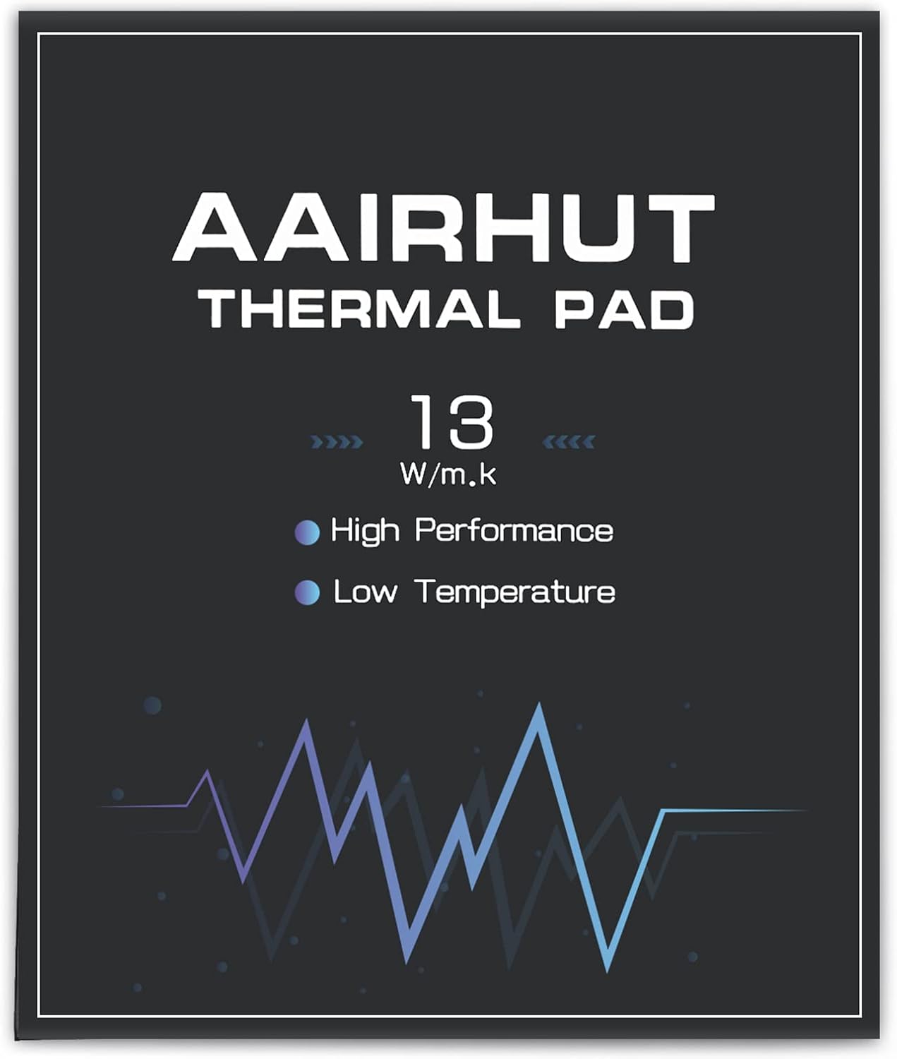 Aairhut Thermal Pad 13W/mK [0.5~3mm], 120x120x1.5mm Silicone Cooling Pad GPU CPU Non Conductive Heat Resistance Extreme Odyssey Cover with Dual Self-Adhesive Films for PC Laptop/PS4/PS5/LED/RAM