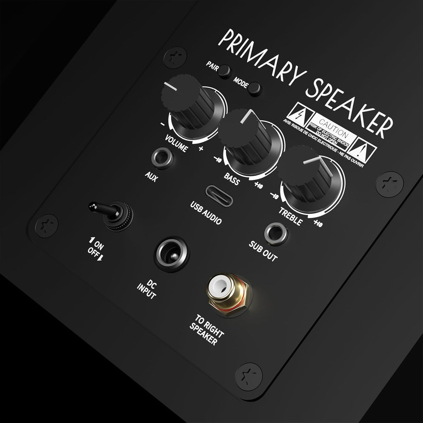 Bluetooth Bookshelf Speakers, 75W Powered Active Speaker with 4 Inch Woofer, HiFi Speaker with aptX Bluetooth USB for Home, Studio, Gaming, Set of 2, Black