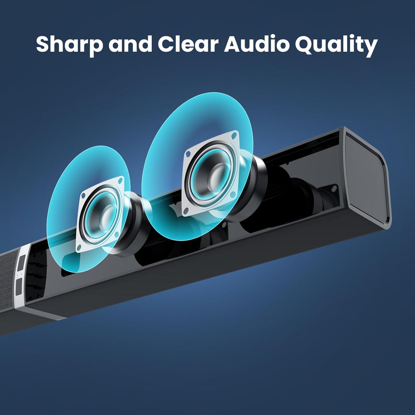 MZEIBO Sound Bar for Smart TV，80W Detachable Bluetooth Soundbar with Powerful Bass, 2-in-1 Home Theater Audio System, ARC/Optical/AUX Connectivity for TV/PC/Laptop/Game Console