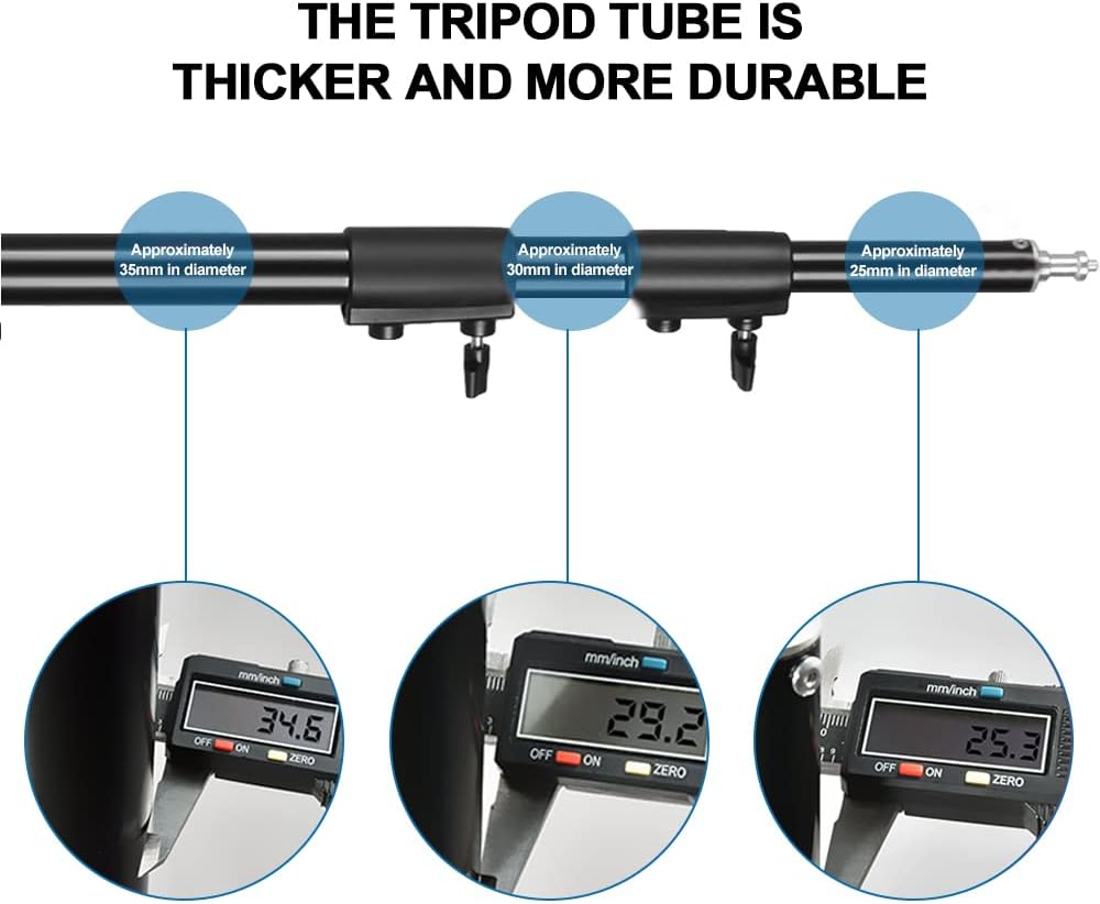 Aluminum Alloy Light Stand 9.5 Feet/2.8m Adjustable Spring Cushioned Photography Tripod for Photo Studio Speedlight Flashes, Ring Light, Photographic Equipments Thickening Flash Stand, 2 Pack