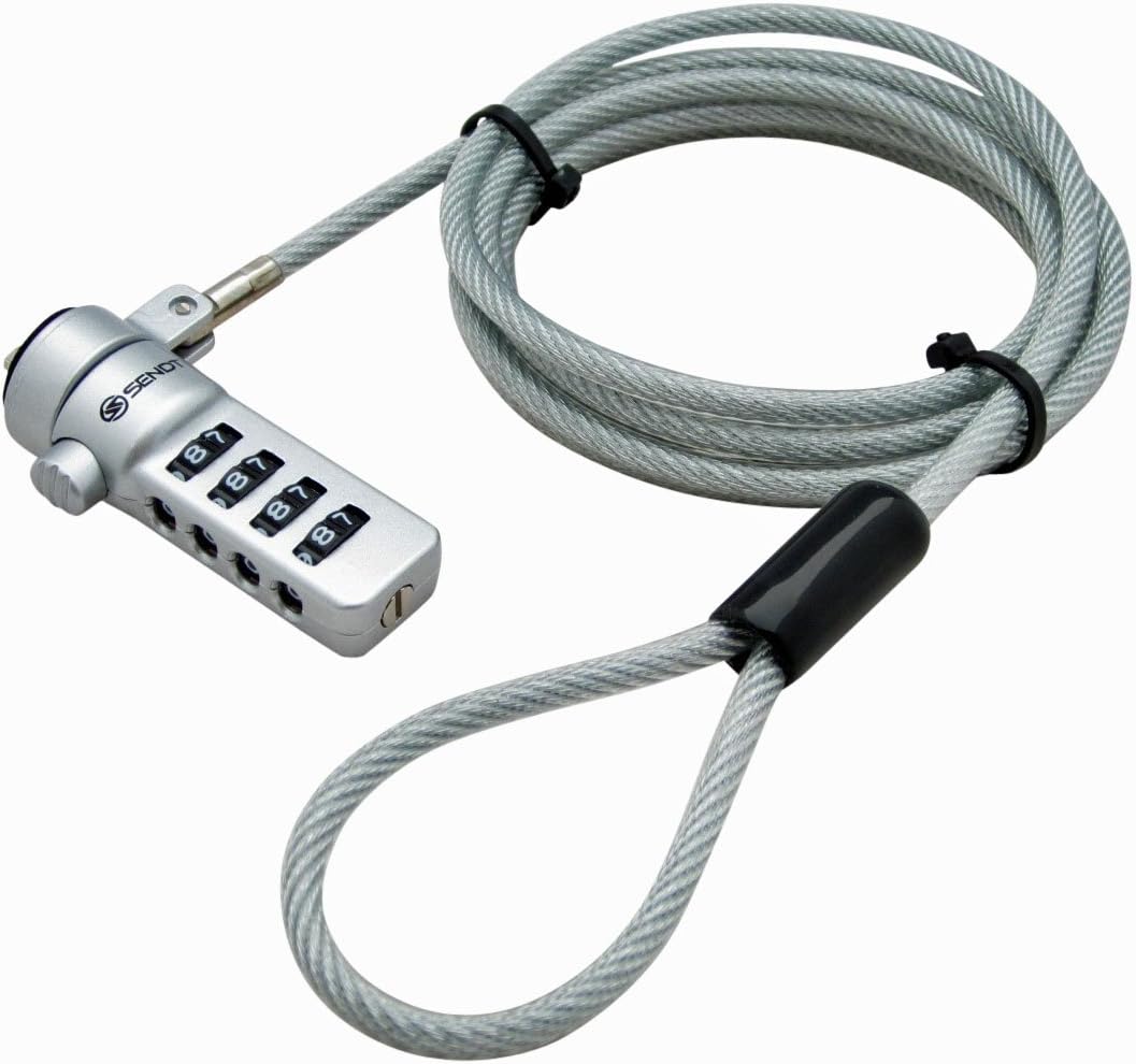 Sendt Notebook/Laptop Combination Lock Security Cable (Silver)