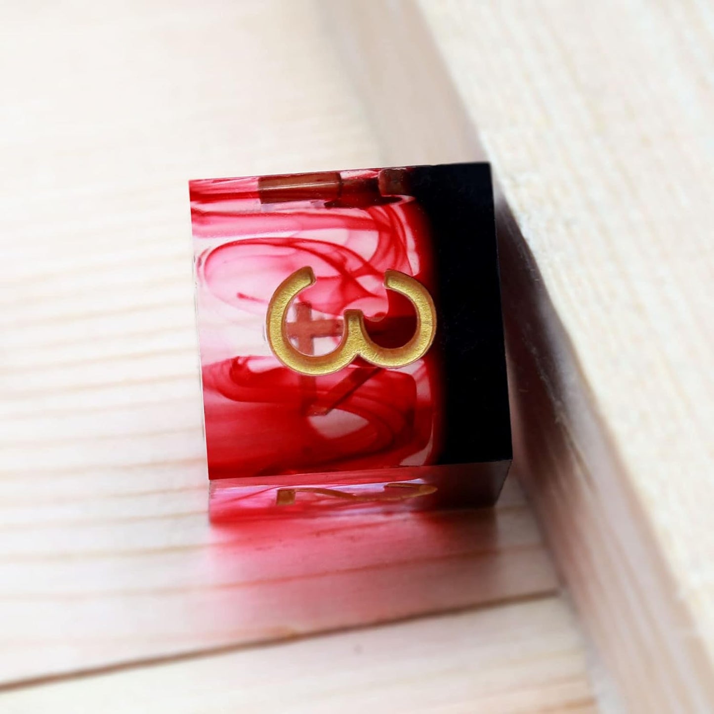 Haxtec Sharp Edge DND Dice Set Red Blood Swirls Resin Dice D&D Dice for RPG Role Playing Games Compatible with Dungeons and Dragons Gift