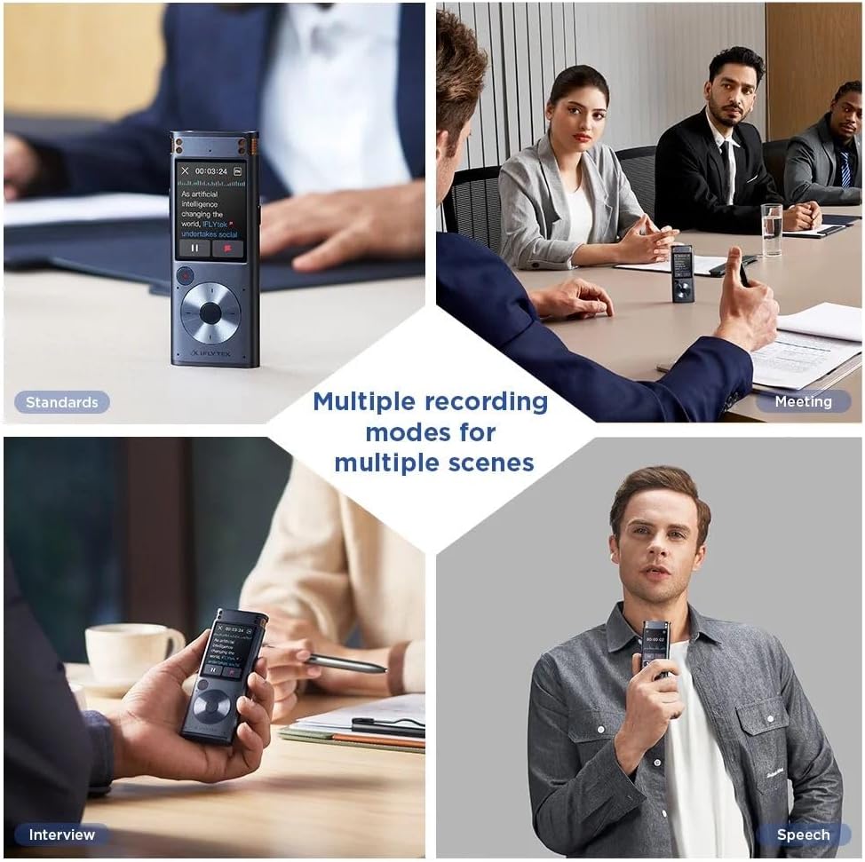 Offline AI Voice Recorder with Playback, Secure Digital Recorder with 5-Language Voice-to-Text, Noise Reduction, Local Storage for Meetings, Lectures, Interviews & Learning, No Subscription