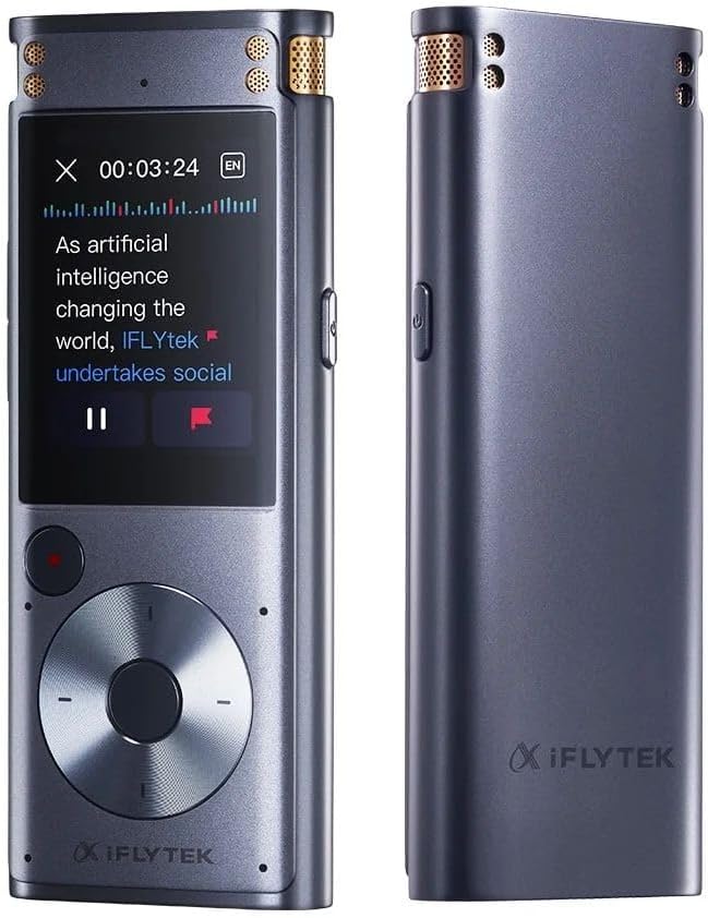 Offline AI Voice Recorder with Playback, Secure Digital Recorder with 5-Language Voice-to-Text, Noise Reduction, Local Storage for Meetings, Lectures, Interviews & Learning, No Subscription