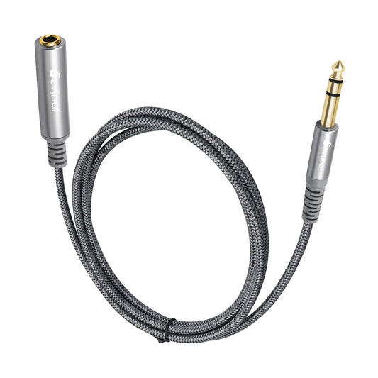 Devinal 1/4 inch Headphone Extension Cable, 6.35mm TRS Male to Female Stereo Cord, Quarter Inch Guitar Cable Extender, 6ft (2 Meters)