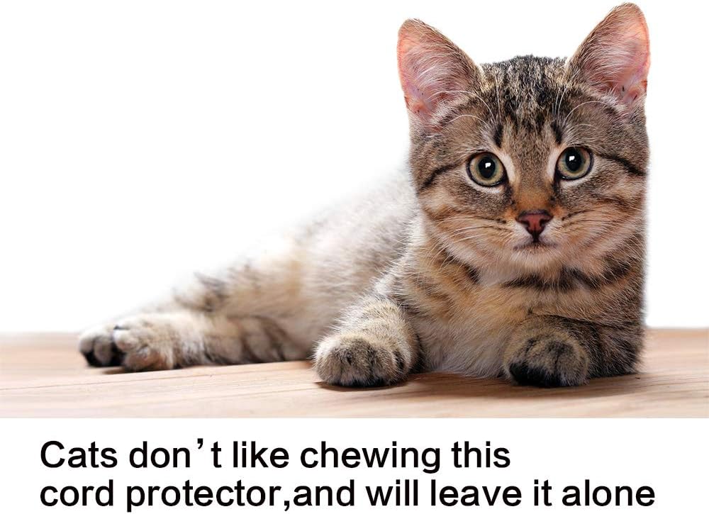 Alex Tech 25ft - 1/2 inch Cord Protector Wire Loom Tubing Cable Sleeve Split Sleeving For USB Cable Power Cord Audio Video Cable – Protect Cat From Chewing Cords - Black