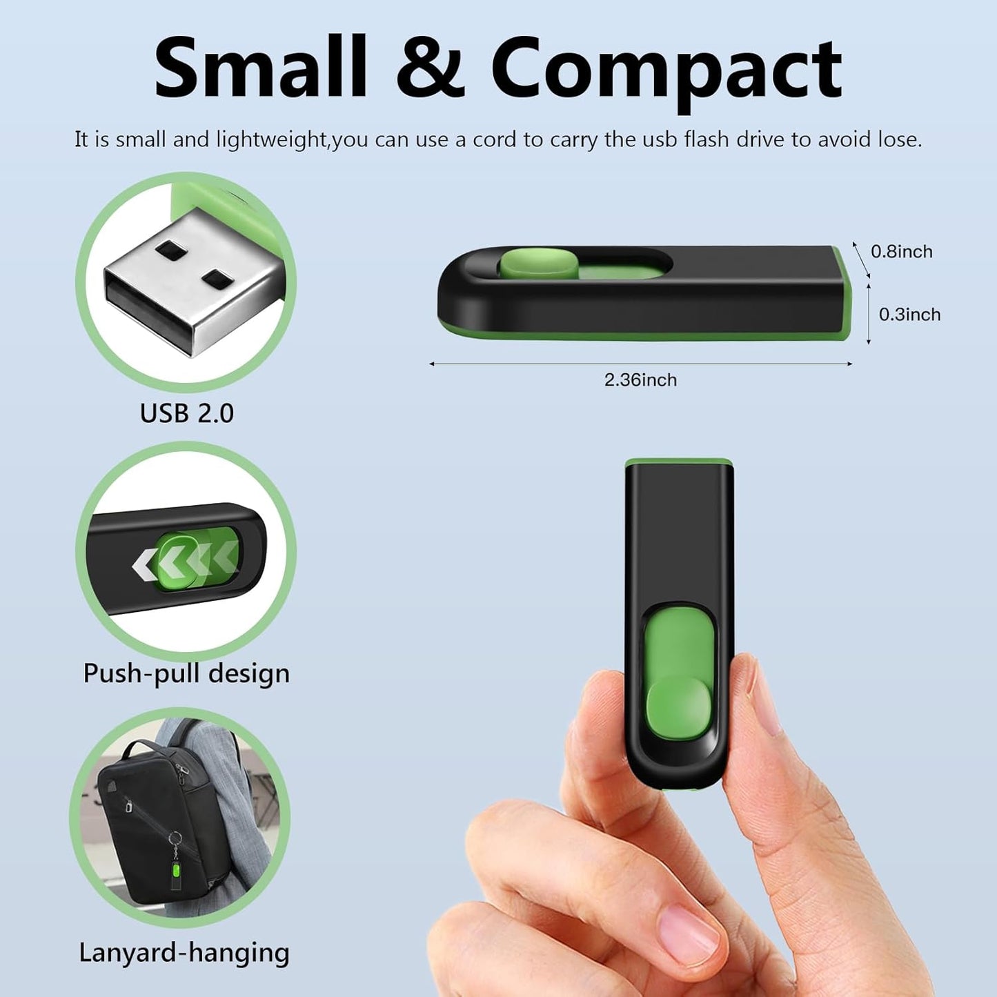 64GB USB Flash Drive 2 Pack 64 GB USB Thumb Drive Memory Stick Jump Drives Pendrive for Storage (2 Colors, 64G)