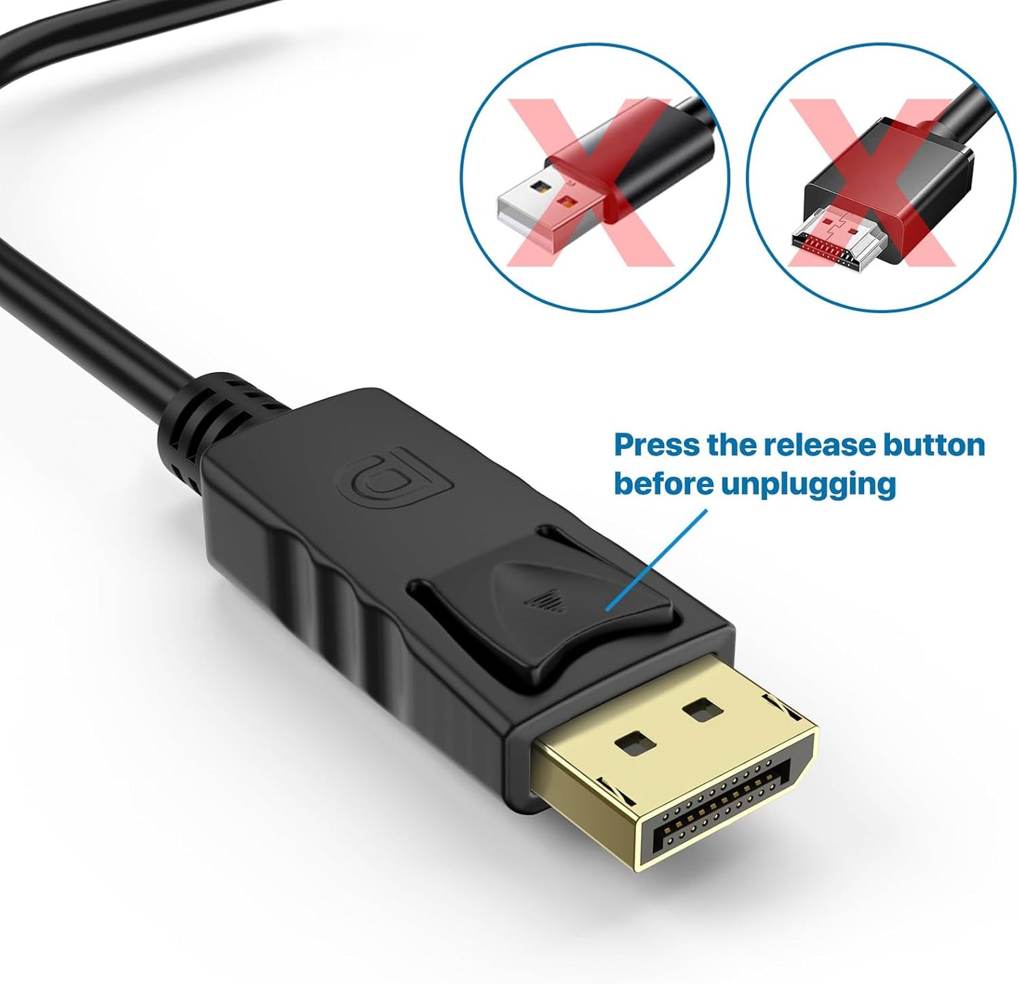 Half a Dozen 4K DisplayPort to HDMI Adapter, 6PCS Gold-Plated Uni-Directional DisplayPort PC to HDMI Screen Converter (Male to Female), Supports 3840x2160@30Hz