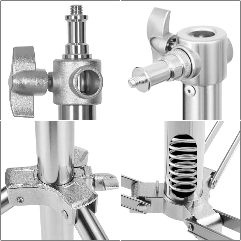 Heavy Duty Light Stand Tripod Stand for Photography, 9.19 Feet/2.8m Stainless Steel Light Tripods for Softbox, Speedlight, Strobe Light, Umbrella - Pack of 2