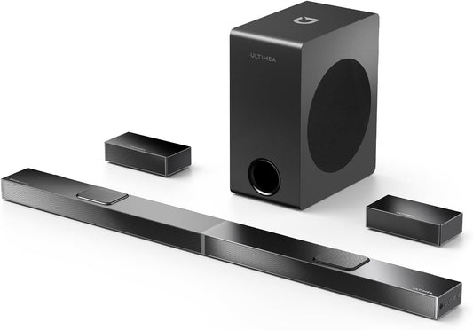 ULTIMEA 5.1.2 Dolby Atmos Soundbar with 8" Wireless Subwoofer, Upward-Firing Drivers, Home Theater Surround Sound System for TV, 4K HDR, Nova S80 (2025 Upgraded Speakers)