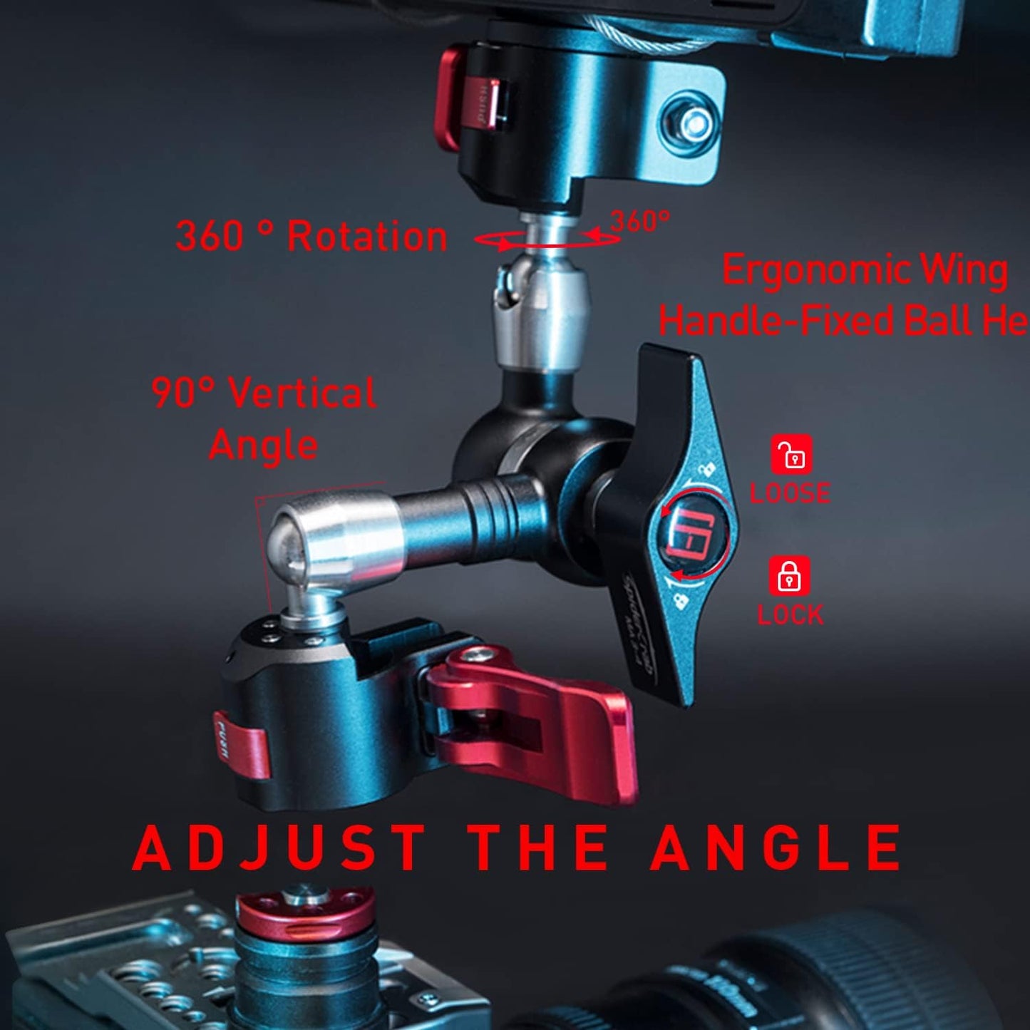 IFOOTAGE Magic Arm Clamp MA3-4, 7 Inches Adjustable Friction Power Articulating Magic Arm with 1/4" and 3/8" Thread Screw for DSLR Camera Rig/LCD Monitor/LED Lights