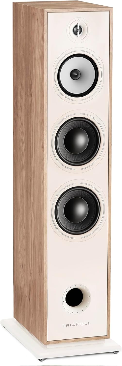 triangle - BOREA BR10 Hi-Fi Floorstanding Speakers - Power handling 200W - Efficiency 92 dB/W/m - 21cm Drivers - Versatile Music and Home Cinema - 245 x 1110 x 380 mm - Light Oak (Piece)