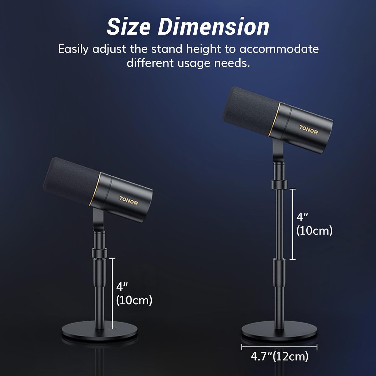 TONOR Dynamic Microphone, XLR Microphone for Podcast, Recording, Streaming, Gaming, Content Creating, XLR Cardioid Computer Mic, Audio Interface Needed, Mic with Desktop Stand, TD520X