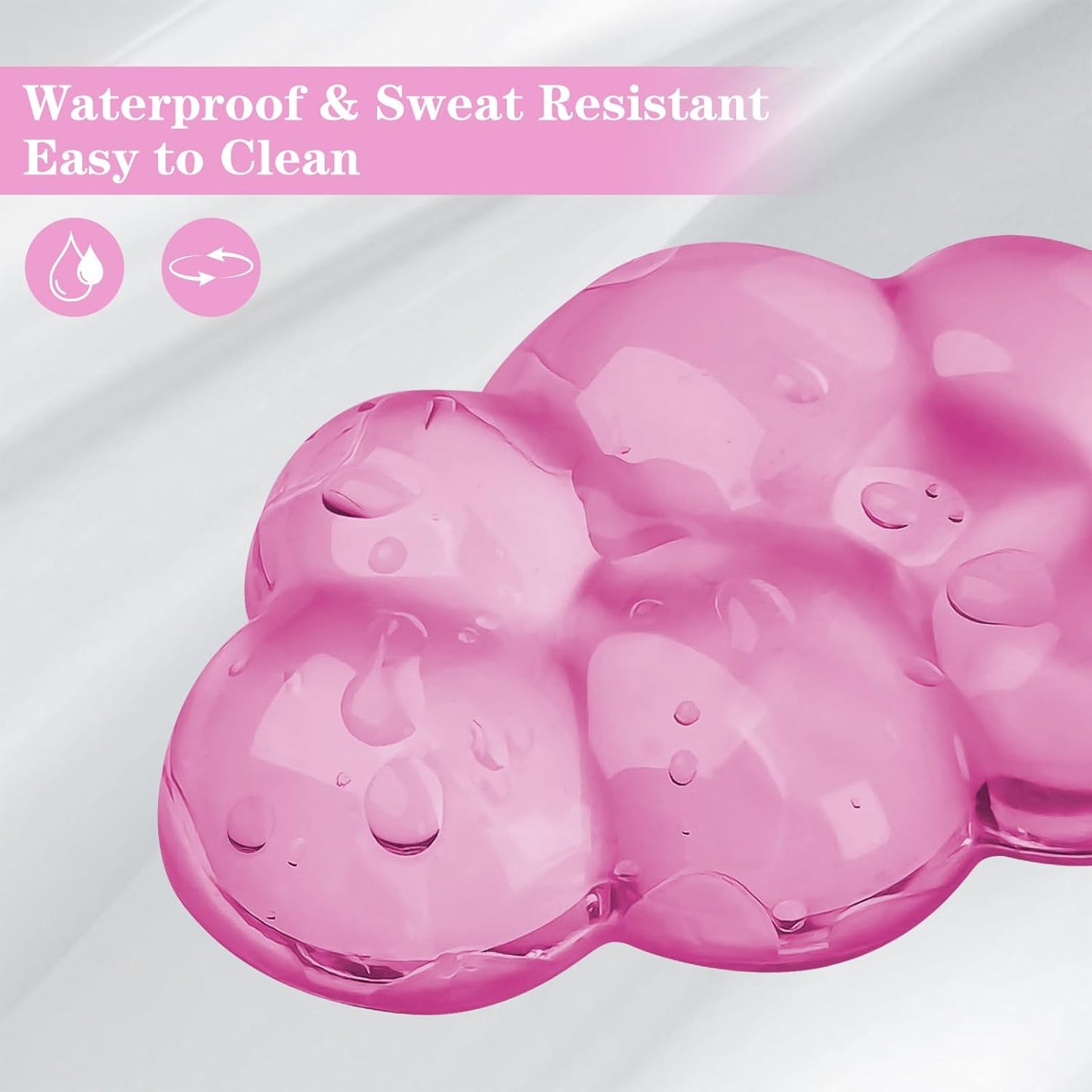 Gel Cloud Mouse Wrist Rest, Cute Wrist Support and Arm Support for Mouse Rest Typing Pain Relief，Suitable for Office/Computer/Laptop/Gaming (Transparent Pink)