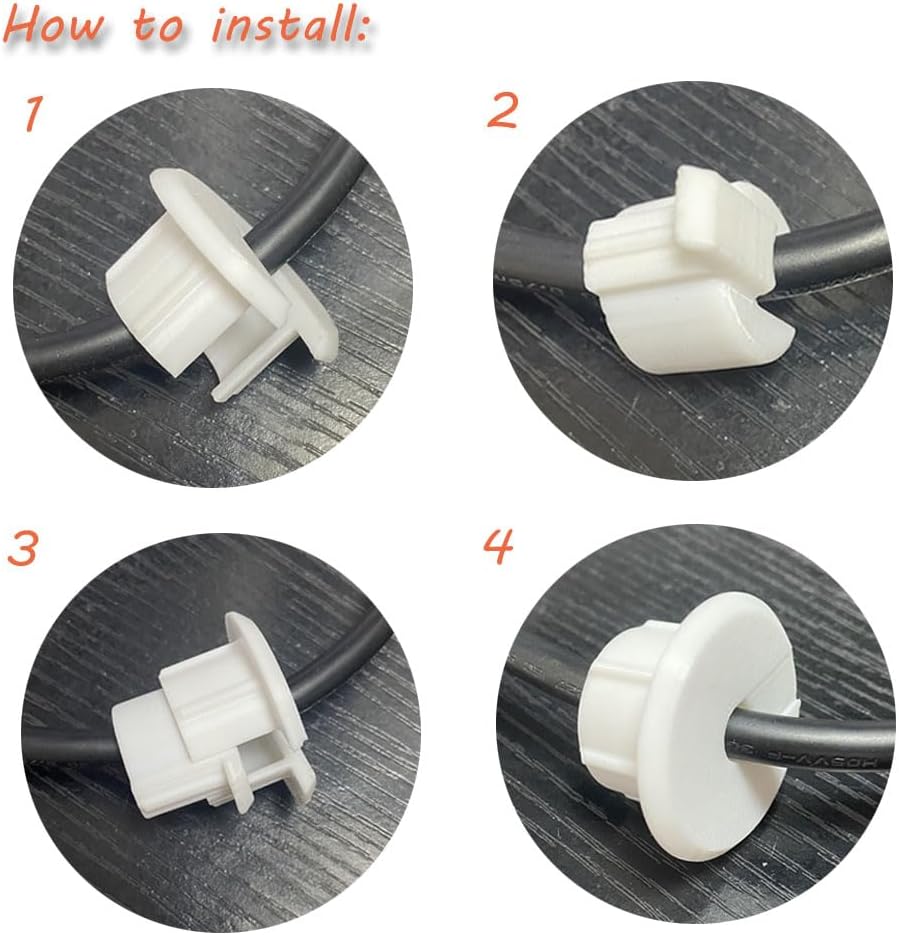 Wall Bushing Grommet for Starlink Dishy Router Ethernet adapter Cable, Starlink Cable Routing Kit Feed-Through for 1 inch Wall Hole and Furnitures Wire Hole (White, 4 Pack)