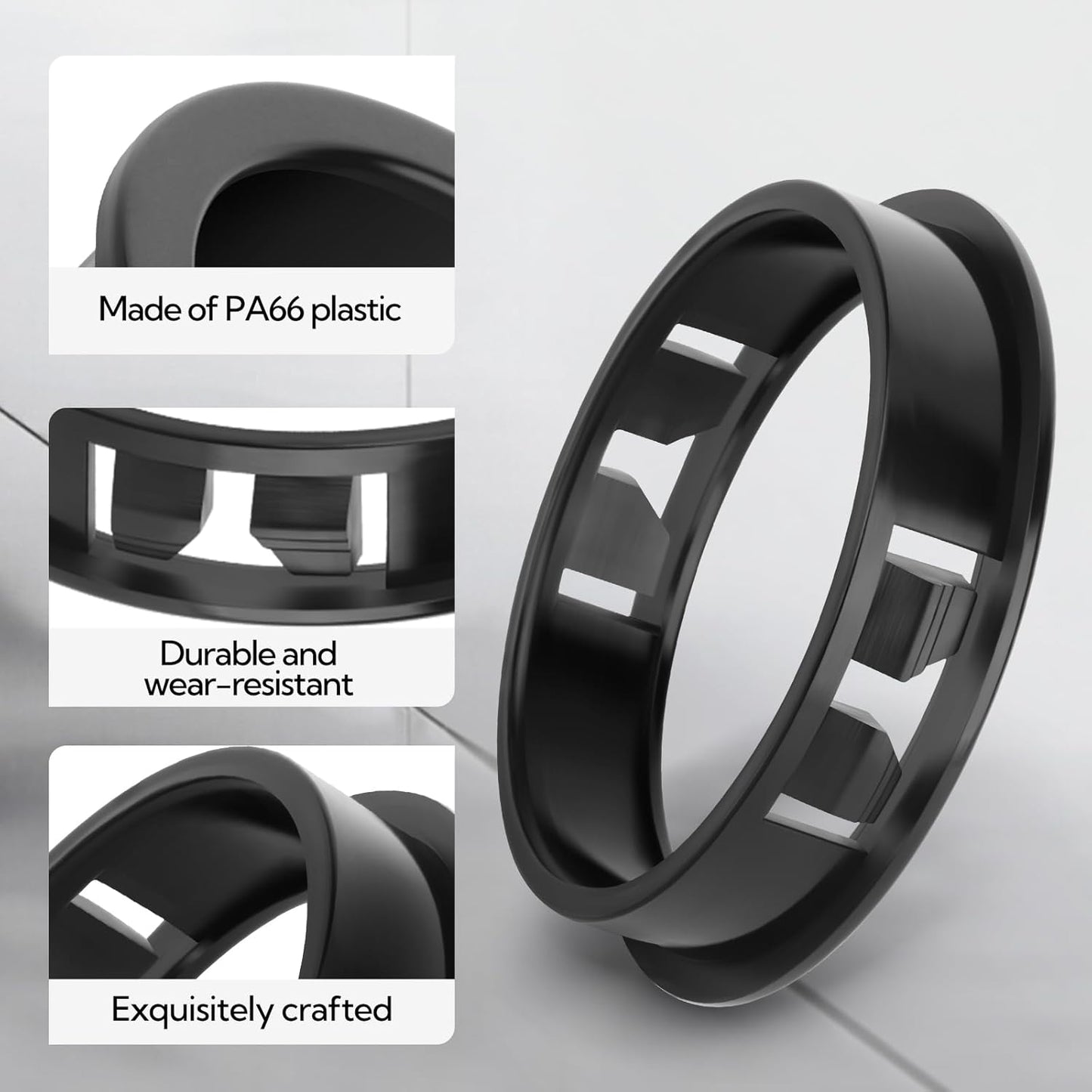 20PCS 1-1/2" Black Cable Snap Bushing Grommet, Snap in Cord Bushing Protect Cables