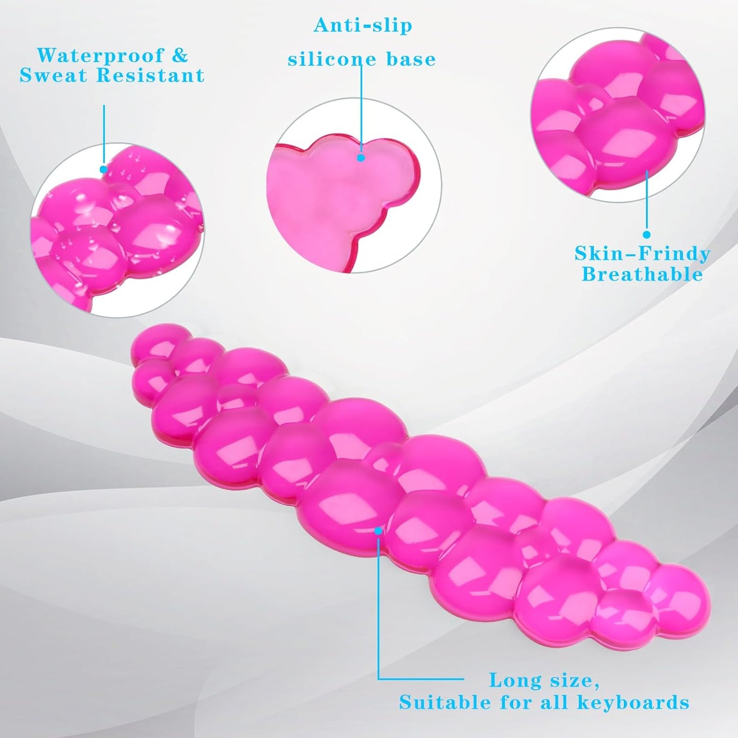 Gel Cloud Keyboard Wrist Rest, Cute Wrist Support and Arm Support Keyboard Rest for Keyboard Typing Pain Relief，Suitable for Office/Computer/Laptop/Gaming（Keyboard Wrist Rest Red）