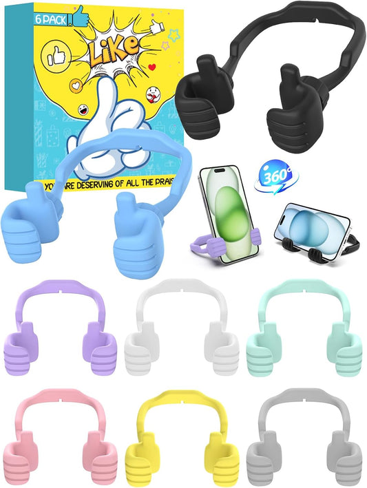 Dad Gifts for Fathers Day from Daughter Son Cell Phone Stand: 8 Pack UPGRADE Adjustable Thumbs Up Lazy Phone Holder for Desk Fun Birthday Gifts for Grandma Teens Girls Boys Adults Husband from Wife