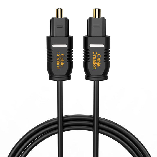 CableCreation Optical Digital Audio Cable, [5-Pack] 6FT Slim Fiber Optic Toslink Optical S/PDIF Cord for Home Theater, Sound Bar, TV, PS4, Xbox, VD/CD Player, Game Console&More, Black/OD:2.2mm