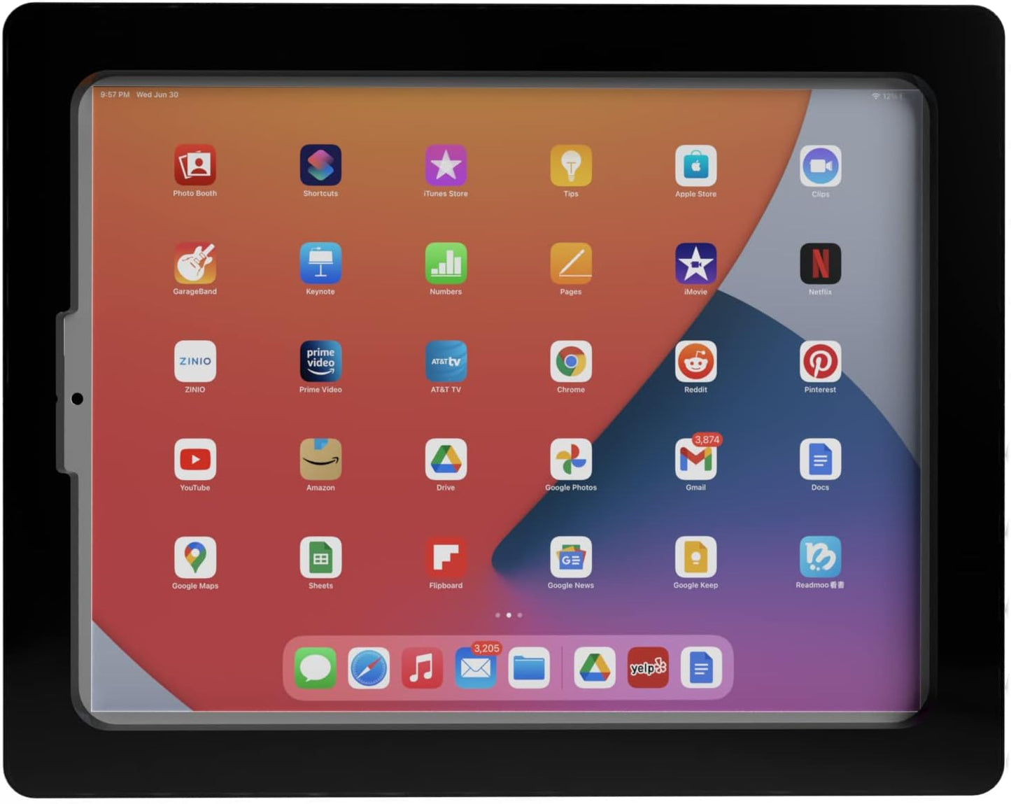 TABcare Anti-Theft Acrylic VESA Enclosure for Apple iPad Pro 12.9" 2018 2020 2021 with Free Wall Mount Kit & 90-Degree Angle USB C Cable (iPad Pro 12.9" 3/4/5, Black)