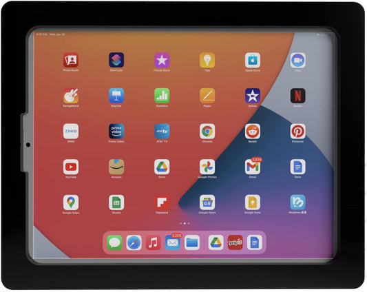 TABcare Anti-Theft Acrylic VESA Enclosure for Apple iPad Pro 12.9" 2018 2020 2021 with Free Wall Mount Kit & 90-Degree Angle USB C Cable (iPad Pro 12.9" 3/4/5, Black)