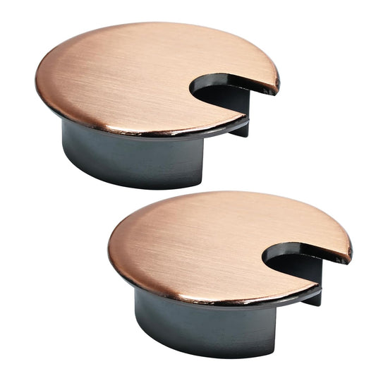 2 Pcs Desk Grommet 1-3/8" / 35 mm, Desk Cord Hole Cover, Cable Grommet Metal Zinc Alloy Materilal, Desk Hole Grommet for Home & Office Pc, Detachable Cable Cord Organizer-Copper Red