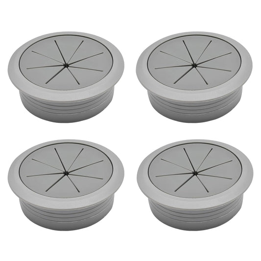 Desk Grommet 2" (50 mm), Desk Hole Cover for Cables Dark Grey, Cable Grommet ABS Plastic, Desk Hole Grommet for Office and Home Table Cable, Detachable & Flexible Cable Cord Organizer-4 Pcs
