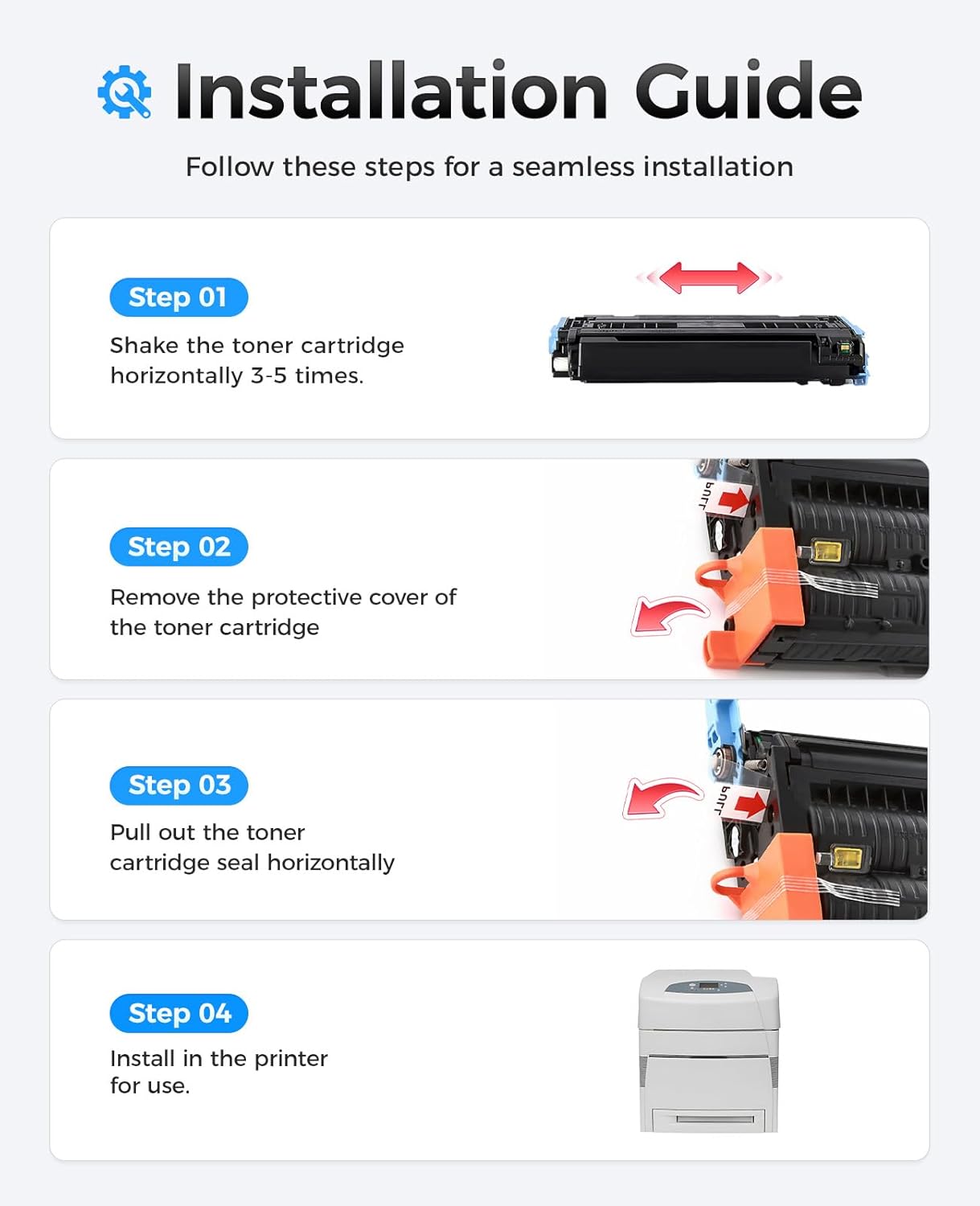 645A Toner Cartridge Set 4-Pack High Yield Replacement for HP 645A C9730A C9731A C9732A C9733A Compatible with HP Color LaserJet 5500 5500n 5500dn 5500dtn 5500hdn 5550 5550n 5550dn 5550dtn Printer Ink
