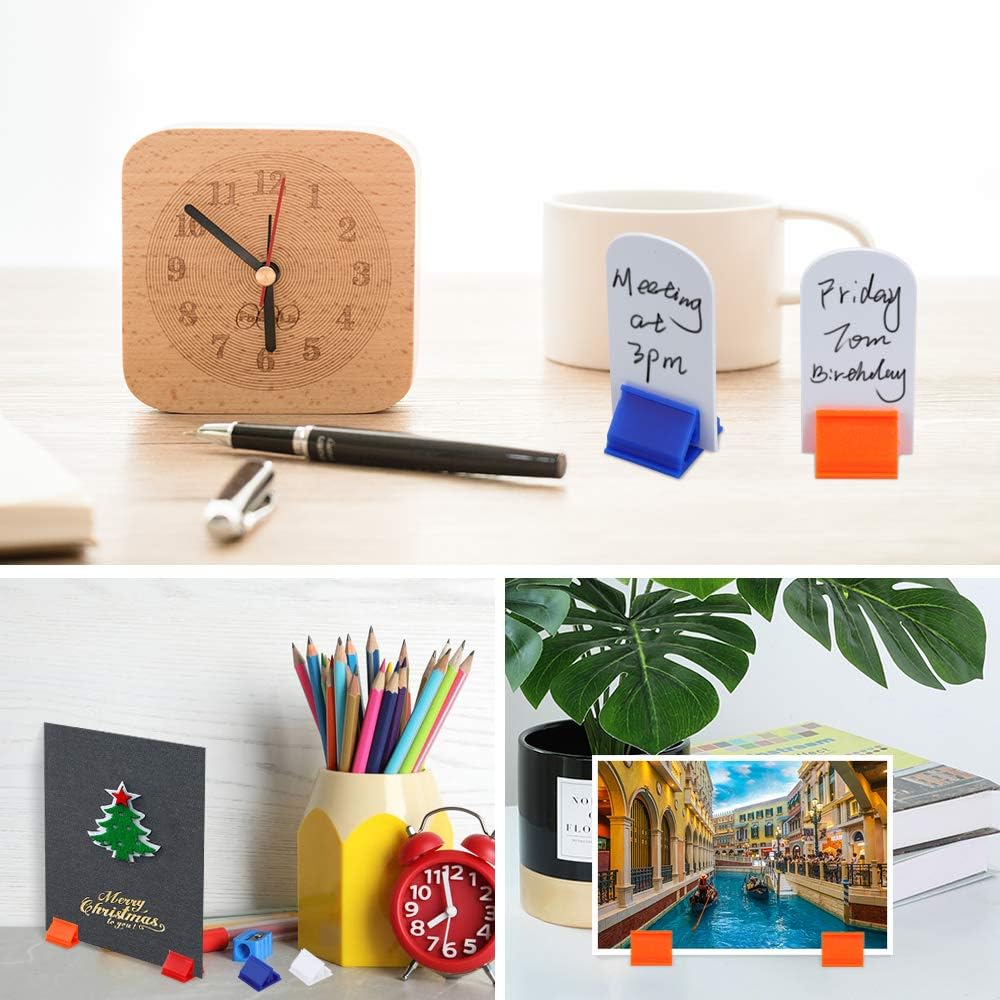 Meetory 45-Piece Blank Game Board Markers, 35-Piece Game Card Stands, 2 Black Pens, Plastic Token Cards, 7 Multi-Color Card Stands for Party Favor