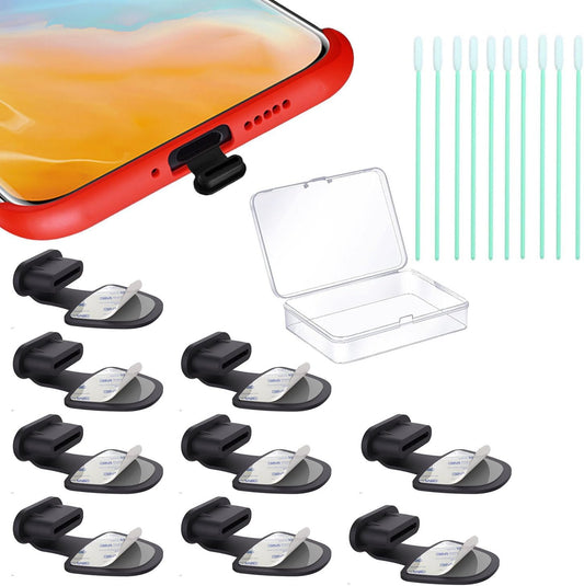 USB C-Type Anti Loss Dust Plugs, USB C-Type Port Silicone Dust Covers, with Detachable Adhesive for Mobile Phone,Compatible with 15, 16 17 Plus Pro Max..., All USB C Ports