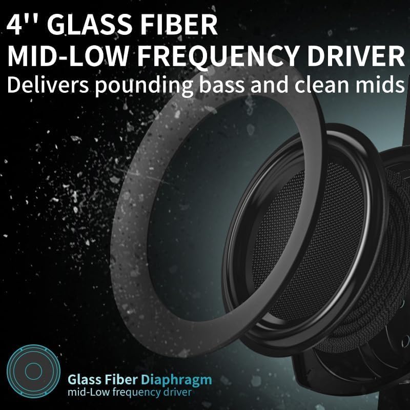 Bluetooth Bookshelf Speakers, 75W Powered Active Speaker with 4 Inch Woofer, HiFi Speaker with aptX Bluetooth USB for Home, Studio, Gaming, Set of 2, Bronze