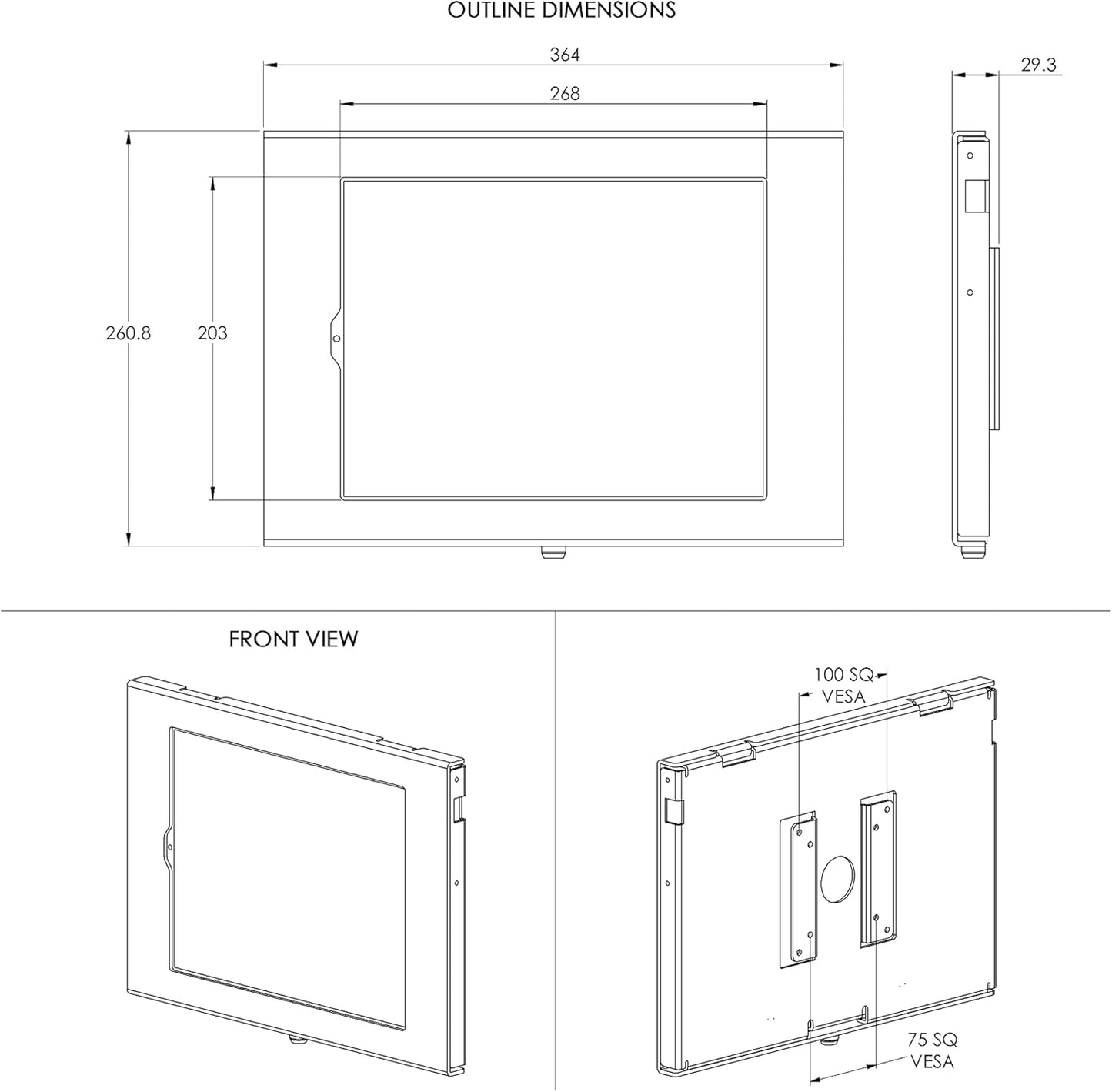 TABcare Locking Security Metal Case for Apple iPad Pro 12.9" 3/4/5/6 for Kiosk, POS, Store, Show Display (White, iPad Pro 12.9 3/4/5/6)