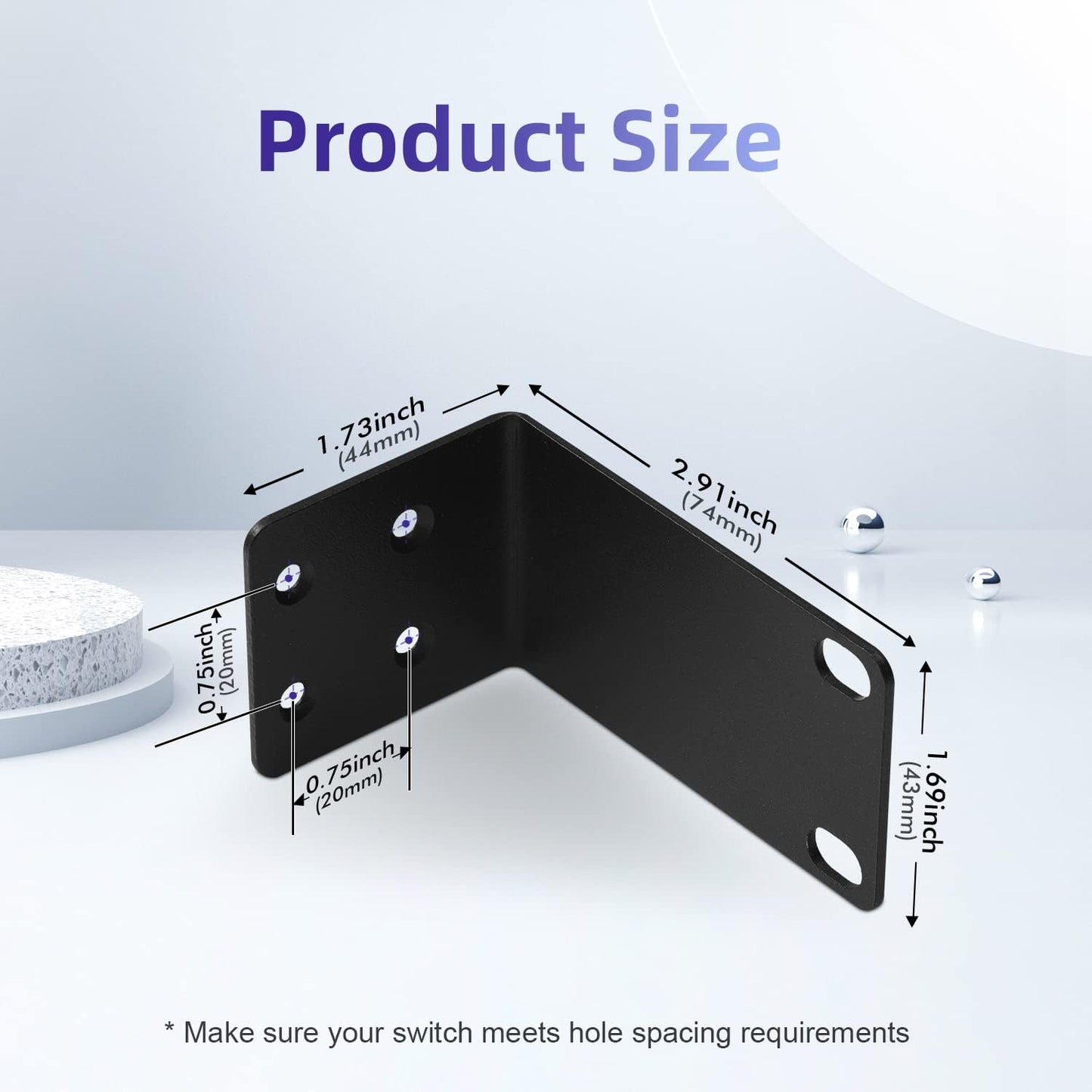 Universal Rack Mount Kit 1U Rack Ears for NETGEAR Series Switches (JGS/MS/RPS/SRX/XS/XSM/FS Series)