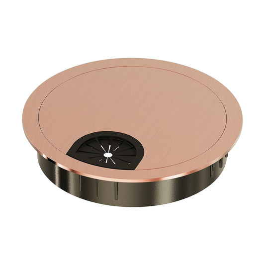 Desk Grommet 2 Inch 50mm, Zinc Alloy Computer Desk Wire Hole Cover, Office Desktop Cord Cable Hole Metal Ring, Red Bronze