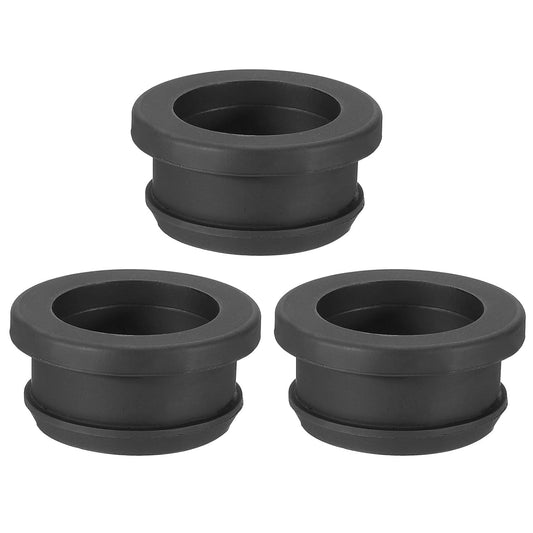 PATIKIL 28mm / 1-1/18 Inch Drill Hole,15/16 Inch ID Rubber Grommets, 3Pcs Top Hat Grommet for Wiring Eyelet Ring Gasket Automotive Firewall Cable Hole Plugs Wires Protection, Black