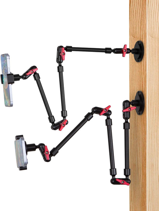 Super Upgraded Magic Arm with LED, 82cm Length, Phone Wall Mount Holder Bracket, Desk Mount, Phone Clip and Camera Clamp（Metal Base +82cm arms+Metal Clip