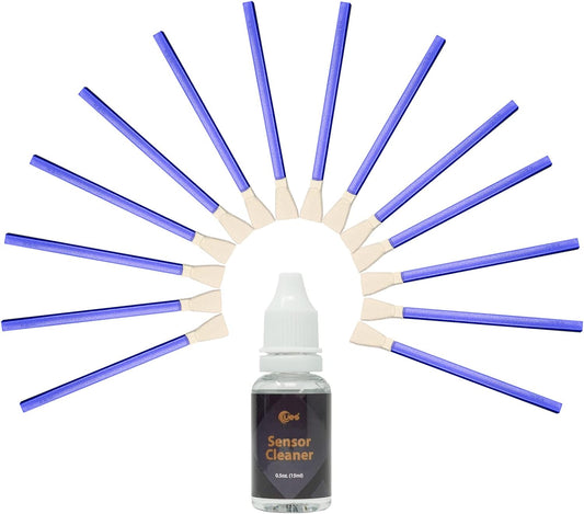 Digital Camera Micro Four-Thirds 4/3 (MFT) 12mm Sensor Cleaning Swabs x 14pcs + 15ml Liquid Cleaner for Mirrorless MILC and ILDC