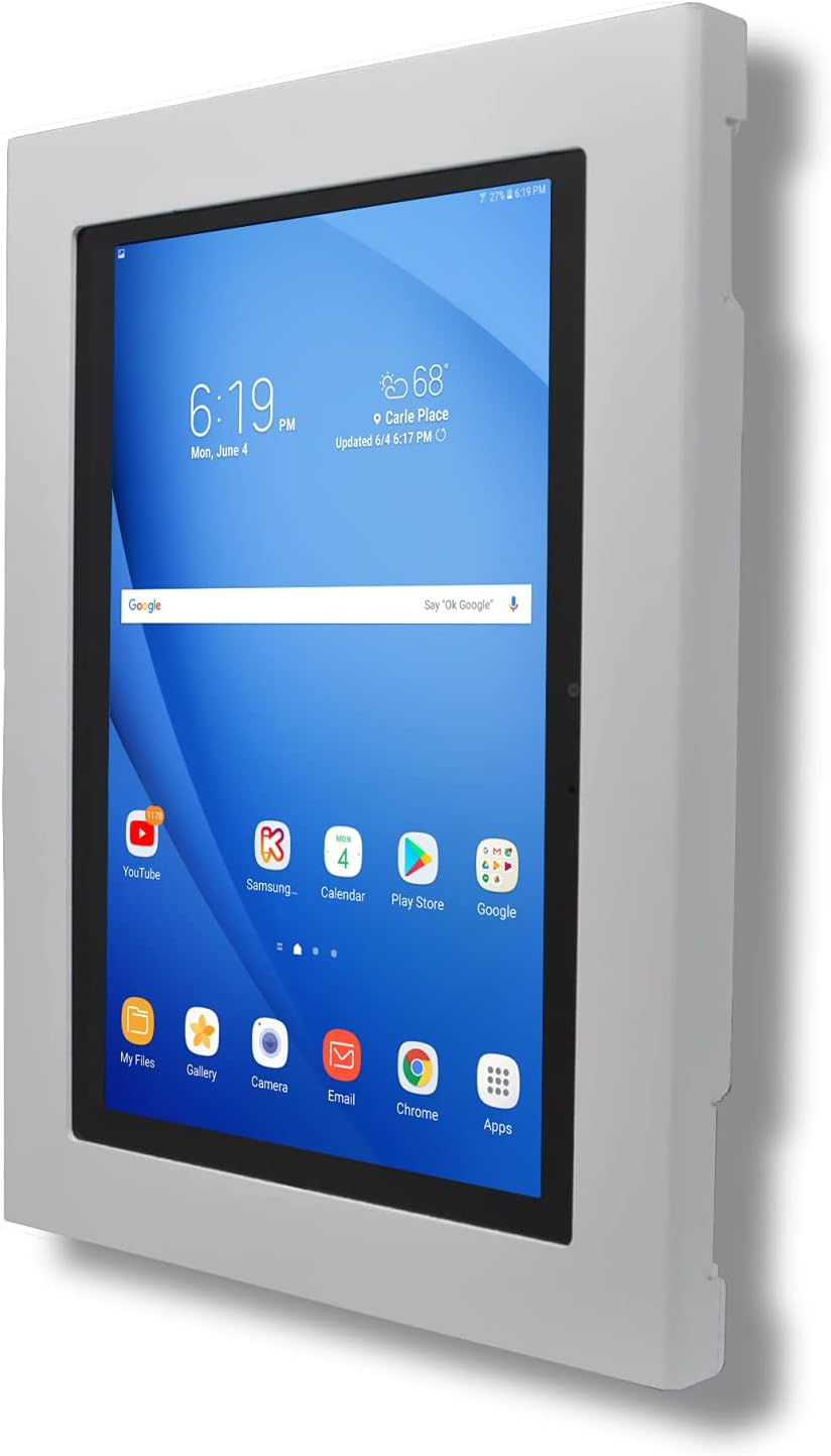 TABcare Locking Anti-Theft Metal Case for Samsung Galaxy TAB A 10.1 2016 Tablet for Kiosk, POS, Store, Show Display, Time Clock (TAB A 10.1 SM-T580, White)