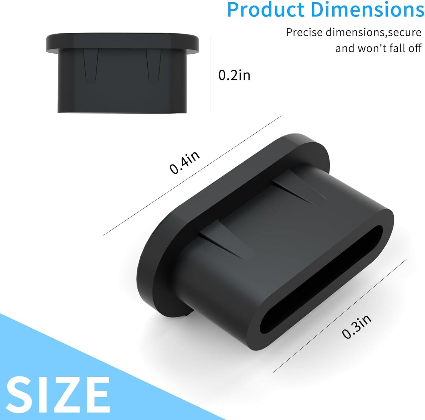 USB C Dust Plug,Silicone Anti Dust Port Cover Type C Charging Port Protectors Plug, Includes Phone Dustproof Net Stickers,for iPhone 16 15 Pro Max/Plus, Samsung Galaxy, All USB-C Devices