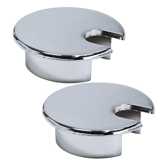 2 Pcs Desk Grommet 1-3/8" / 35 mm, Desk Cord Hole Cover, Cable Grommet Metal Zinc Alloy Materilal, Desk Hole Grommet for Home & Office Pc, Detachable Cable Cord Organizer-Bright Silver