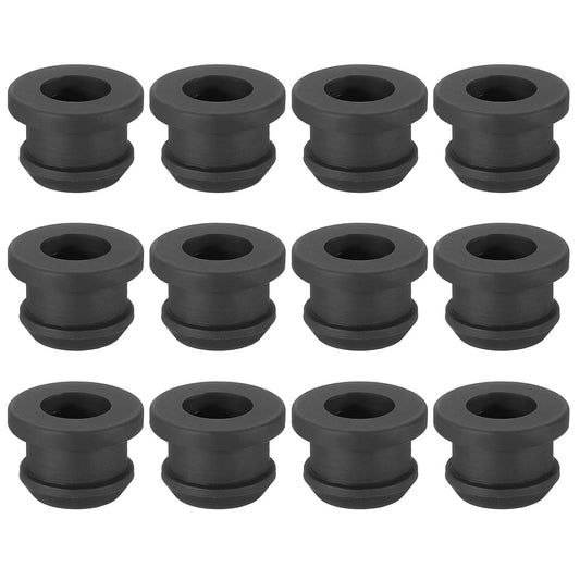 PATIKIL 11.5mm / 7/16 Inch Drill Hole,5/16 Inch ID Rubber Grommets, 12Pcs Top Hat Grommet for Wiring Eyelet Ring Gasket Automotive Firewall Cable Hole Plugs Wires Protection, Black