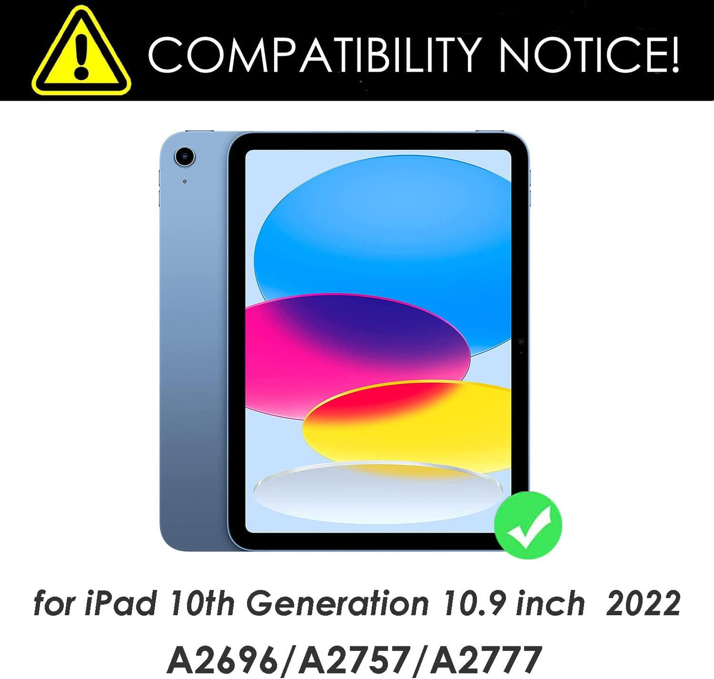 Keyboard Case for iPad 10th 10.9" 2022,iPad 11" A16 11th 2025-7 Color Backlight,Touchpad Detachable Slim Cover with Pencil Holder (Black)